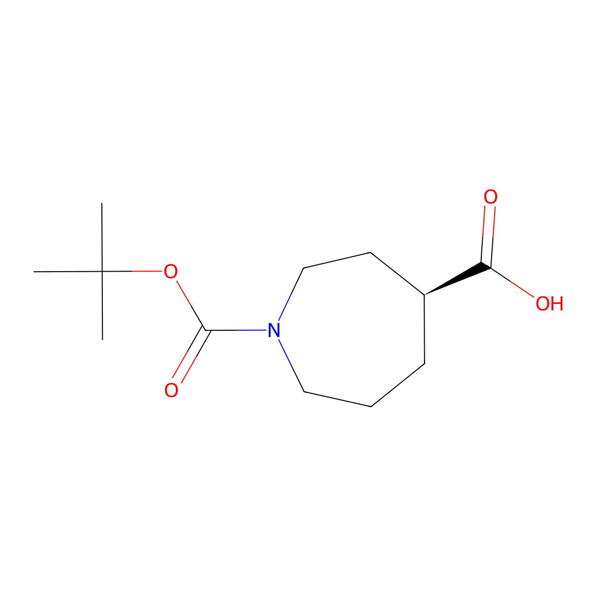 (S)-1-(Tert-butoxycarbonyl)azepane-4-carboxylic acid molecular structure, CAS 2411939-36-9