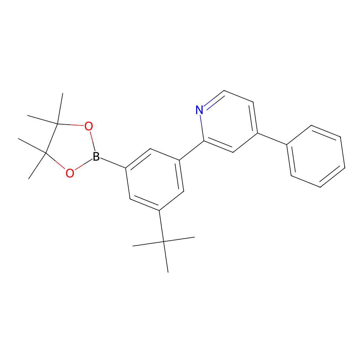 2-(3-(Tert-butyl)-5-(4,4,5,5-tetramethyl-1,3,2-dioxaborolan-2-yl)phenyl)-4-phenylpyridine molecular structure, CAS 2411987-38-5