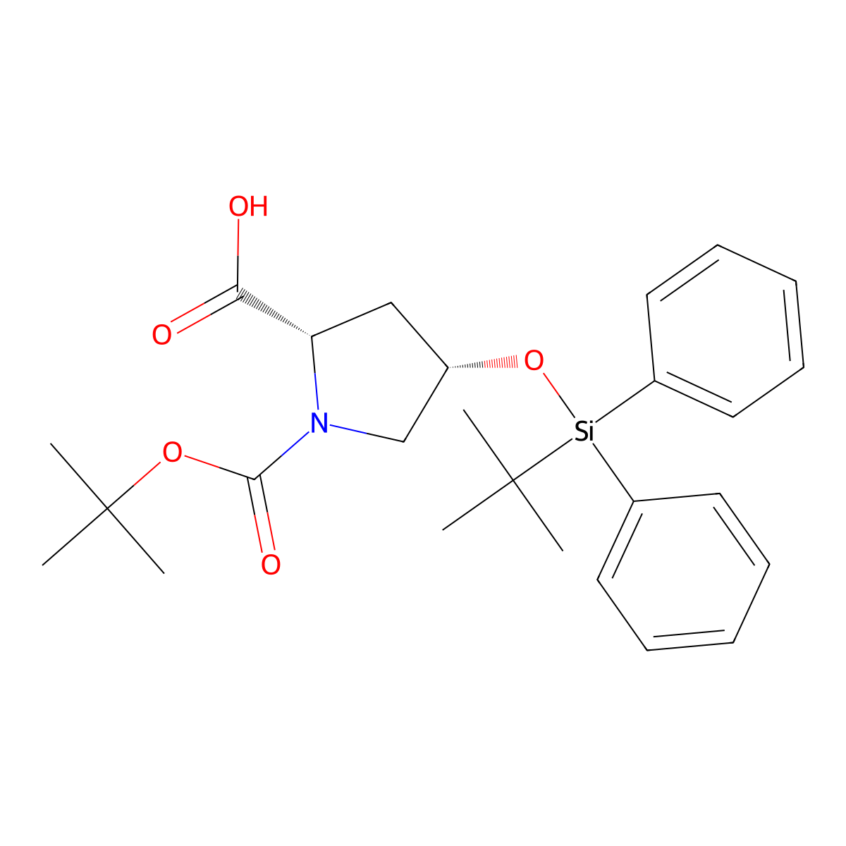 (4S)-1-Boc-4-tert-butyldiphenylsilyloxy-L-proline molecular structure, CAS 2411999-75-0
