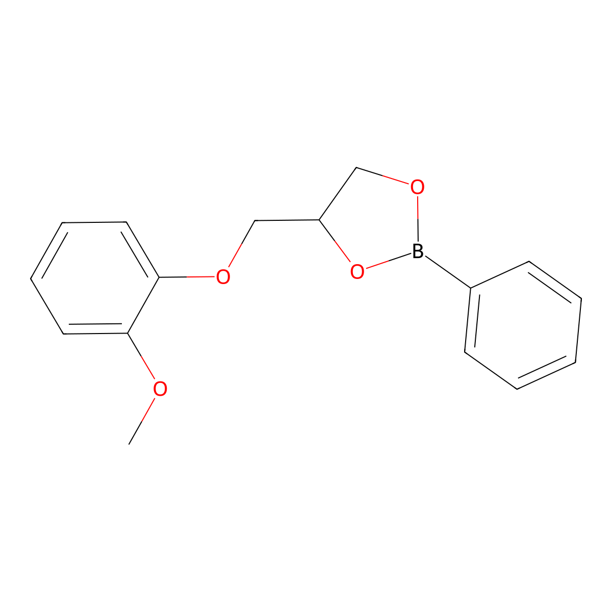Benzeneboronic acid, cyclic ((o-methoxyphenoxy)methyl)ethylene ester molecular structure, CAS 2412-75-1