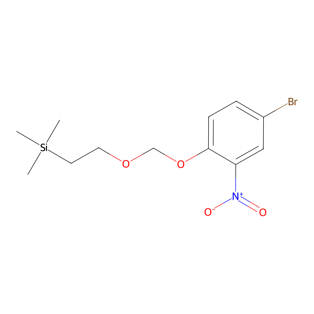 (2-((4-Bromo-2-nitrophenoxy)methoxy)ethyl)trimethylsilane molecular structure, CAS 2412004-60-3