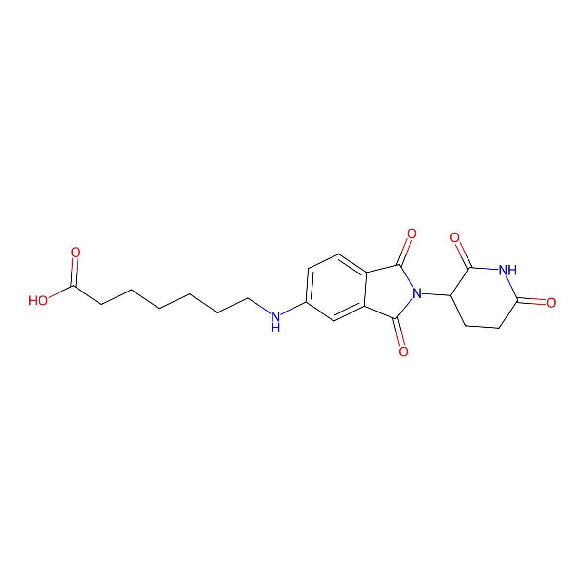 7-((2-(2,6-Dioxopiperidin-3-yl)-1,3-dioxoisoindolin-5-yl)amino)heptanoic acid molecular structure, CAS 2412056-35-8