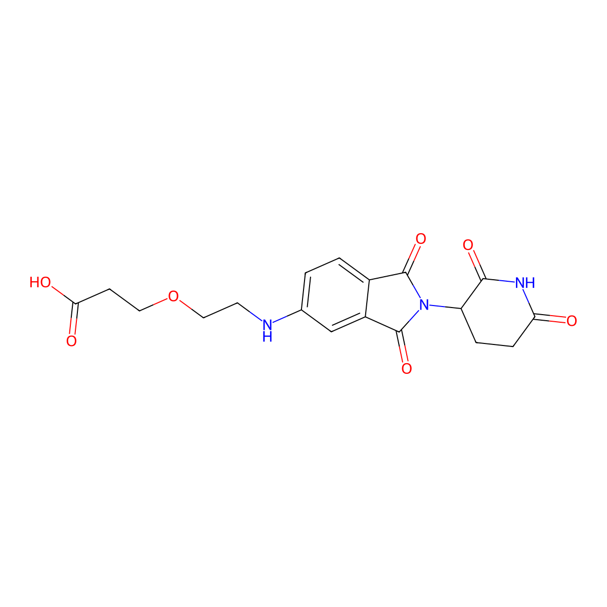 3-(2-((2-(2,6-Dioxopiperidin-3-yl)-1,3-dioxoisoindolin-5-yl)amino)ethoxy)propanoic acid molecular structure, CAS 2412056-43-8