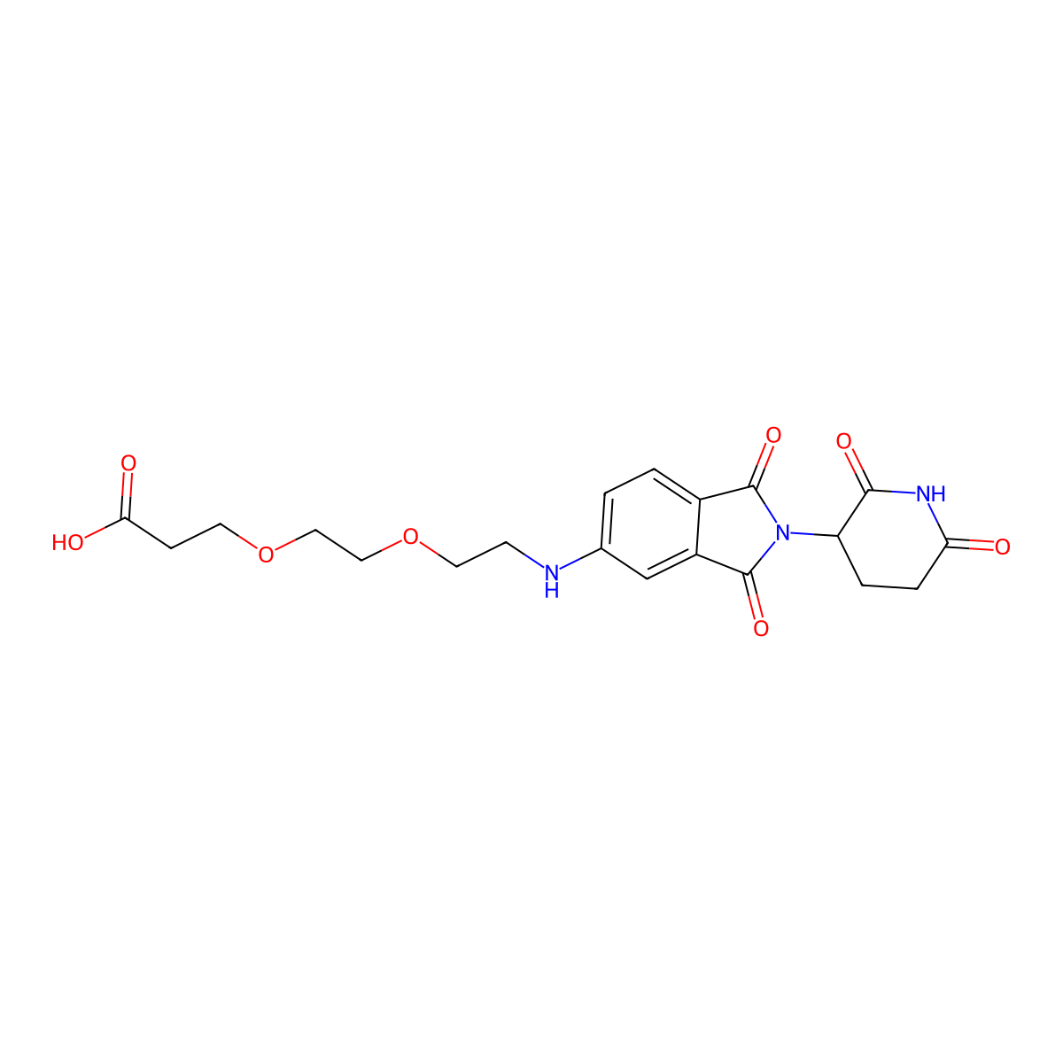 Thalidomide-NH-PEG2-COOH molecular structure, CAS 2412056-45-0
