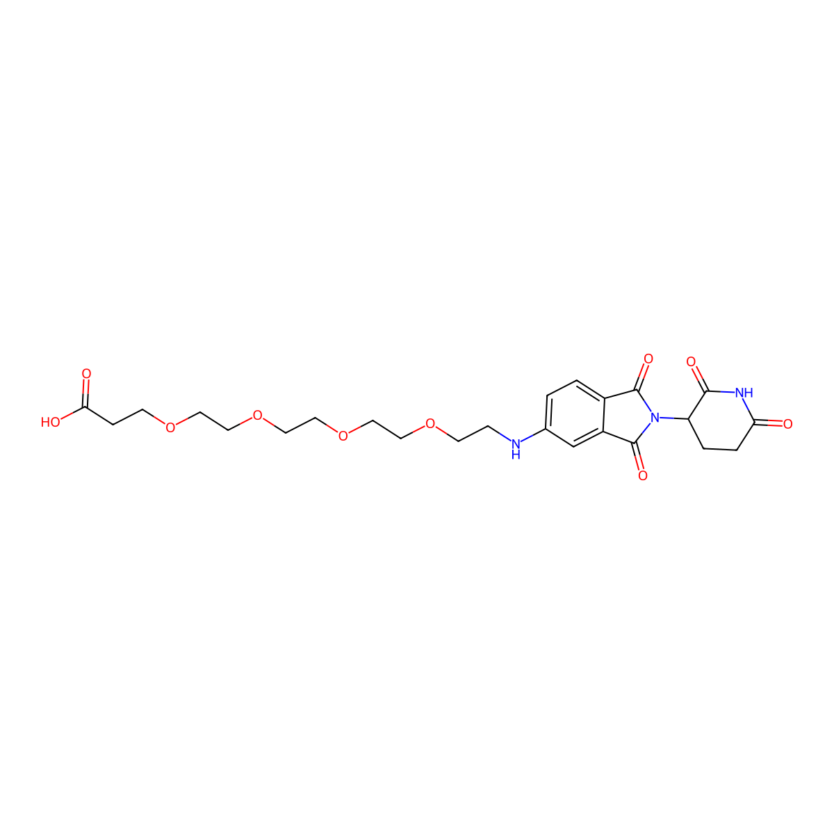 Thalidomide-NH-PEG4-COOH molecular structure, CAS 2412056-48-3