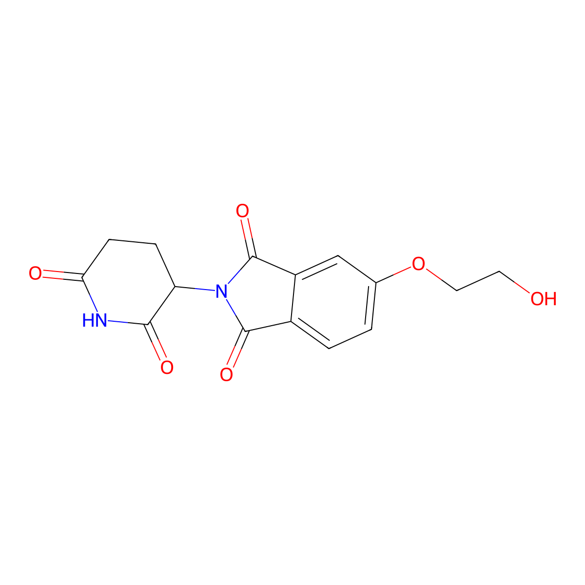 2-(2,6-Dioxopiperidin-3-yl)-5-(2-hydroxyethoxy)isoindoline-1,3-dione molecular structure, CAS 2412057-25-9
