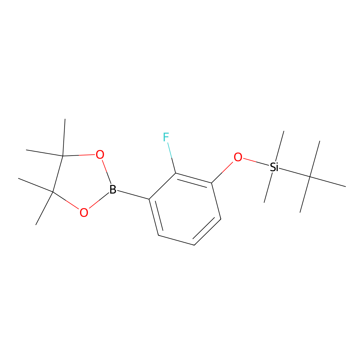 Tert-butyl[2-fluoro-3-(4,4,5,5-tetramethyl-1,3,2-dioxaborolan-2-yl)phenoxy]dimethylsilane molecular structure, CAS 2412091-43-9