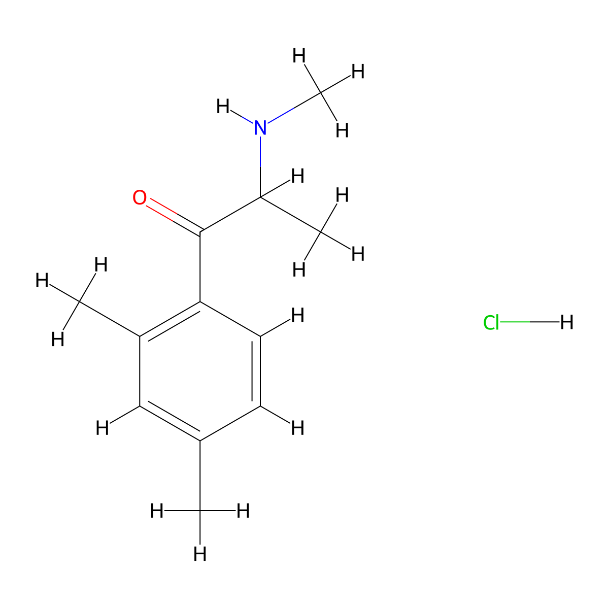 2,4-Dimethylmethcathinone hydrochloride molecular structure, CAS 2412098-39-4