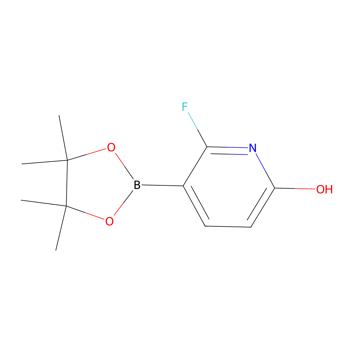 6-Fluoro-5-(tetramethyl-1,3,2-dioxaborolan-2-yl)pyridin-2-ol molecular structure, CAS 2412198-45-7