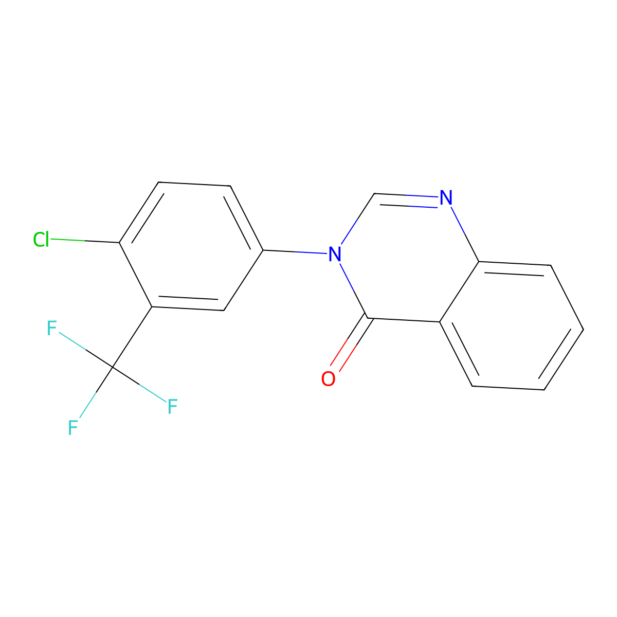 3-[4-Chloro-3-(trifluoromethyl)phenyl]quinazolin-4-one molecular structure, CAS 24122-45-0