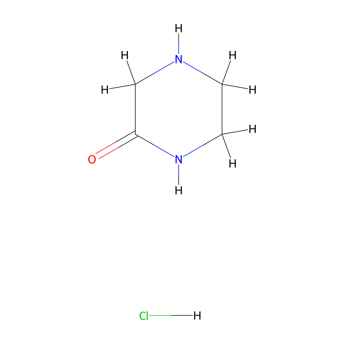 Piperazin-2-one hydrochloride molecular structure, CAS 24123-06-6