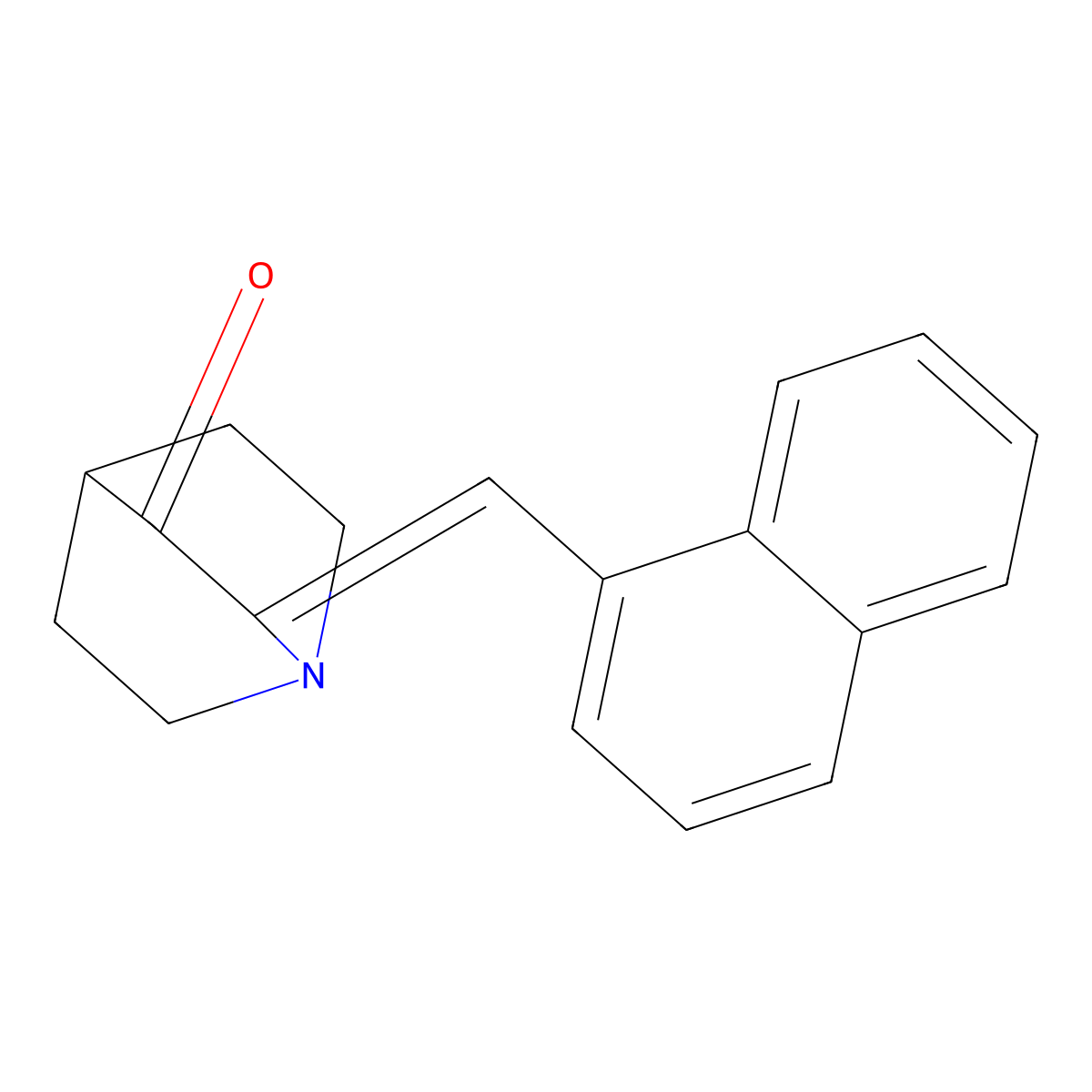 3-Quinuclidinone, 2-(1-naphthylmethylene)- molecular structure, CAS 24123-91-9