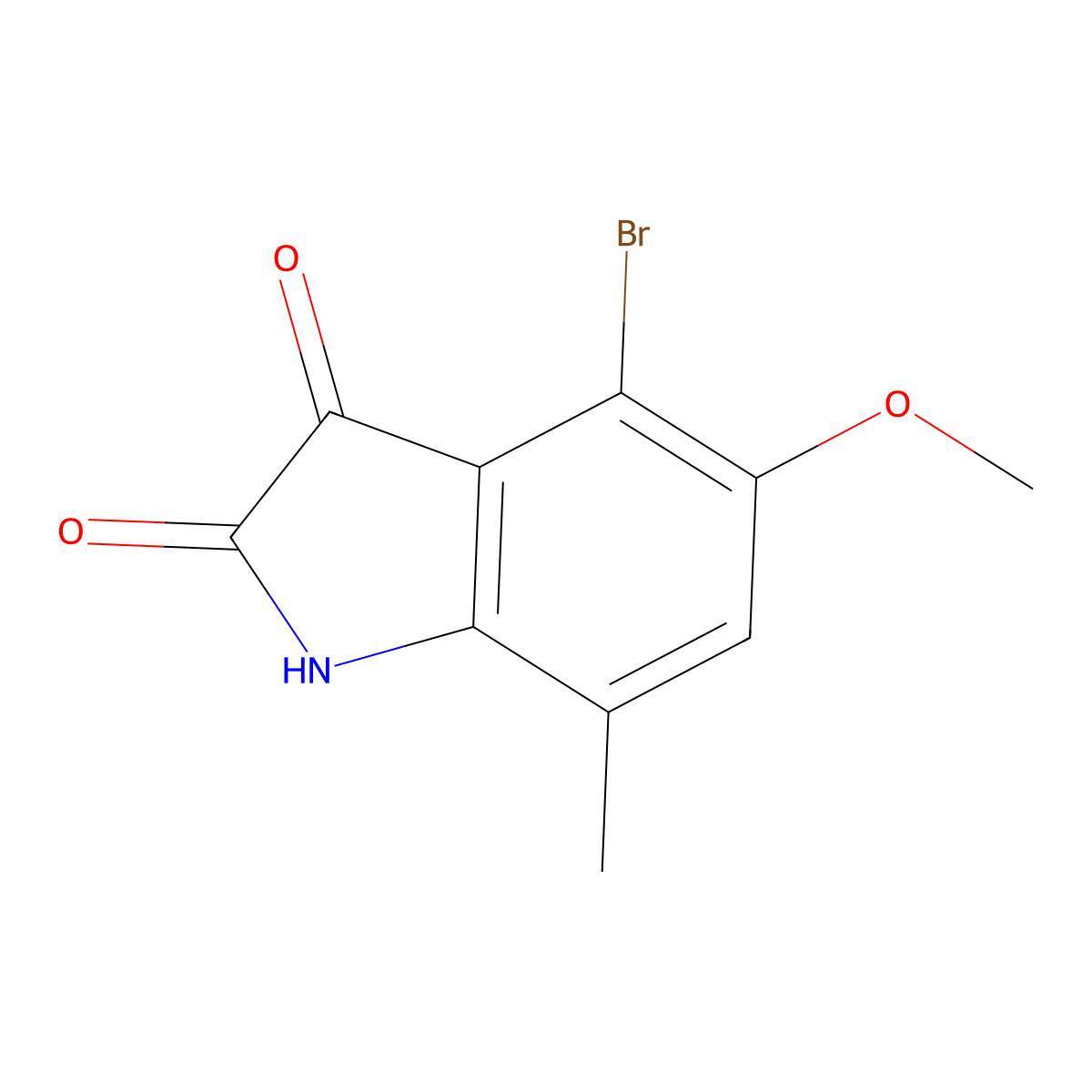 4-bromo-5-methoxy-7-methyl-2,3-dihydro-1H-indole-2,3-dione molecular structure, CAS 2412311-10-3
