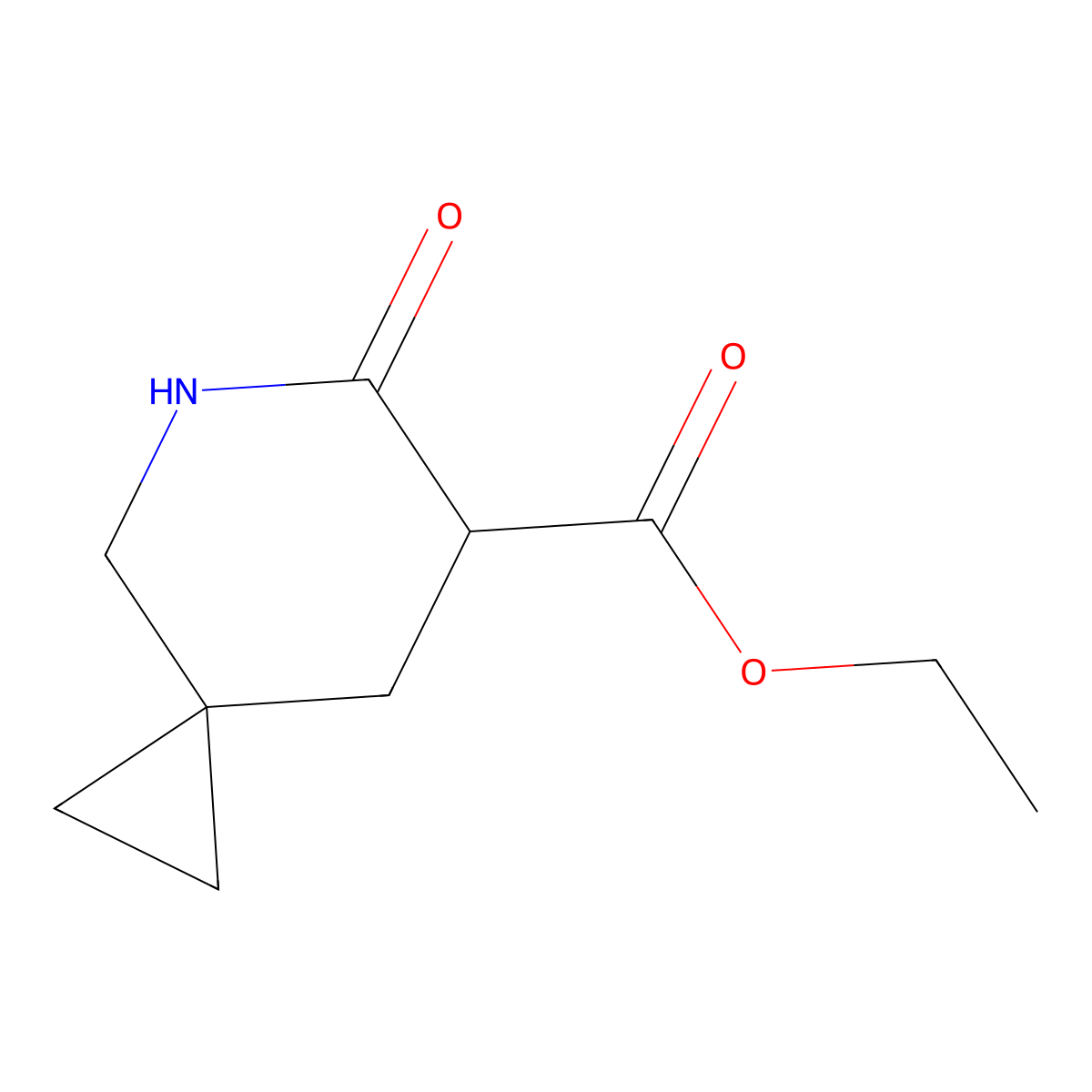 Ethyl 6-oxo-5-azaspiro[2.5]octane-7-carboxylate molecular structure, CAS 2412358-28-0