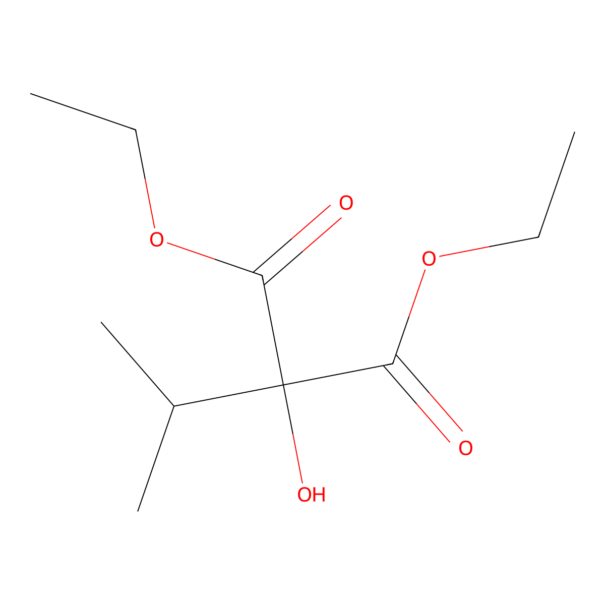 Diethyl hydroxy(propan-2-yl)propanedioate molecular structure, CAS 24124-04-7