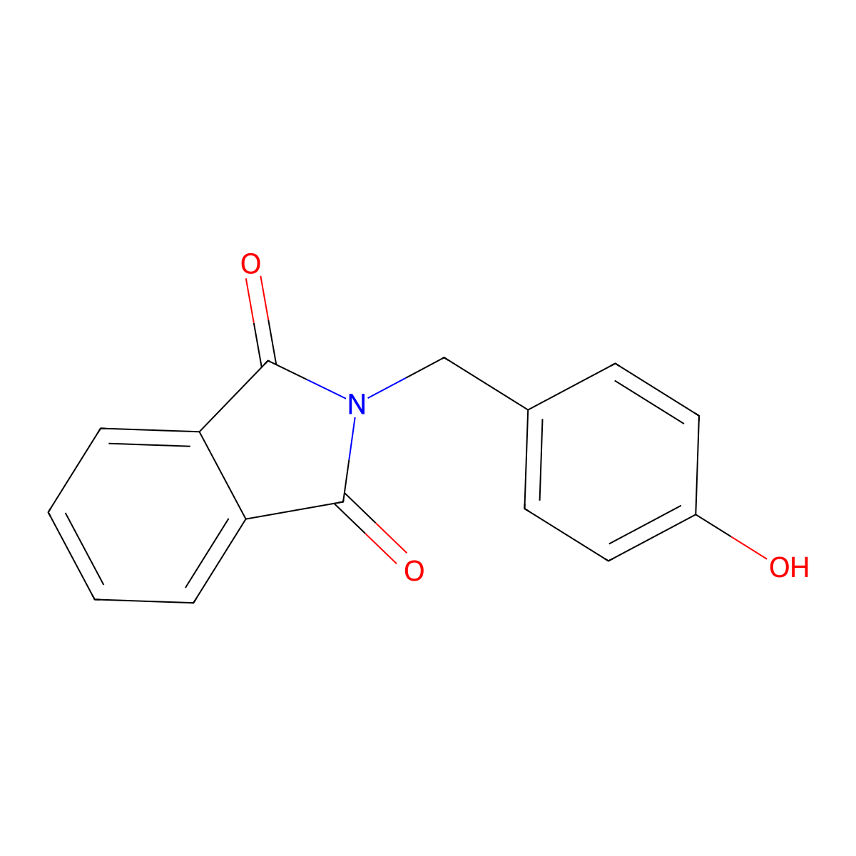 2-(4-Hydroxybenzyl)isoindole-1,3-dione molecular structure, CAS 24124-24-1