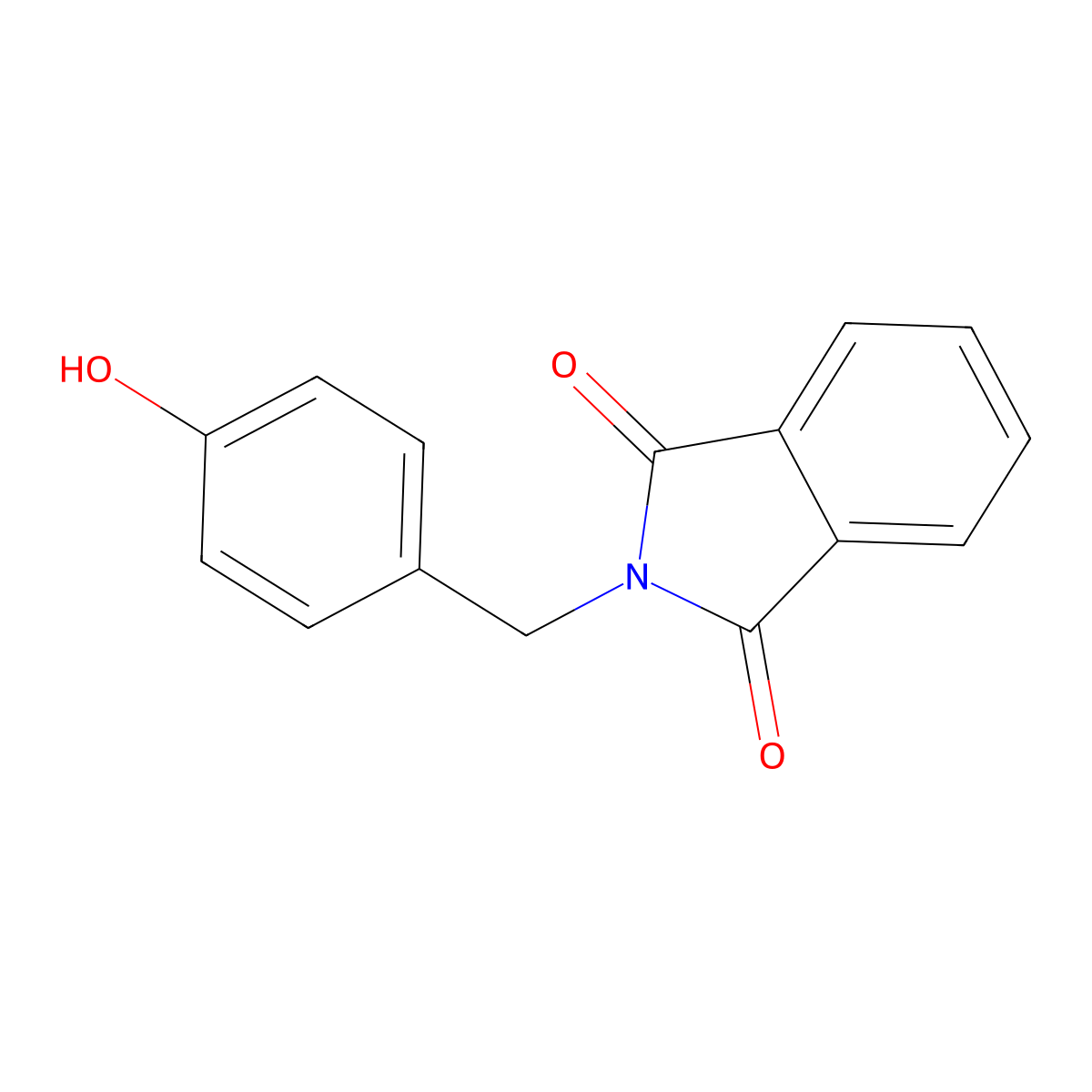 2-(4-Hydroxybenzyl)isoindole-1,3-dione molecular structure, CAS 24124-24-1