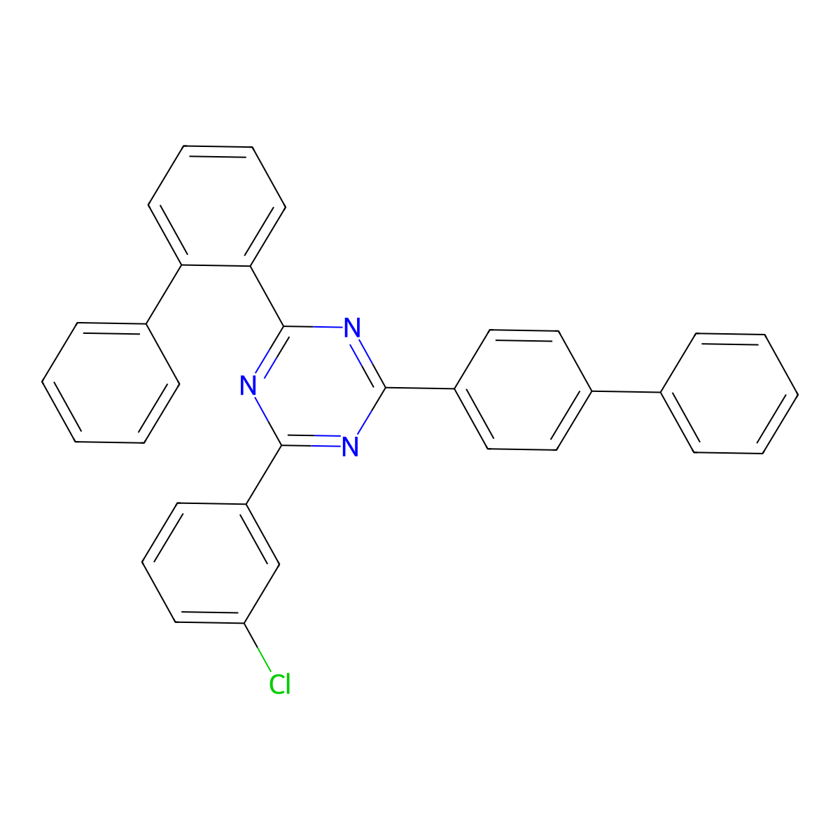 2-([1,1'-Biphenyl]-2-yl)-4-([1,1'-biphenyl]-4-yl)-6-(3-chlorophenyl)-1,3,5-triazine molecular structure, CAS 2412445-74-8