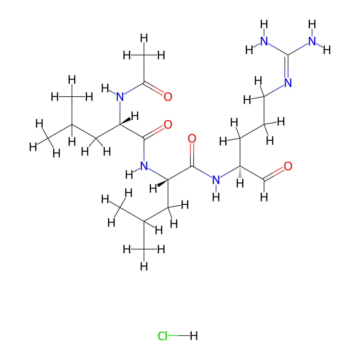 Leupeptin Hydrochloride molecular structure, CAS 24125-16-4