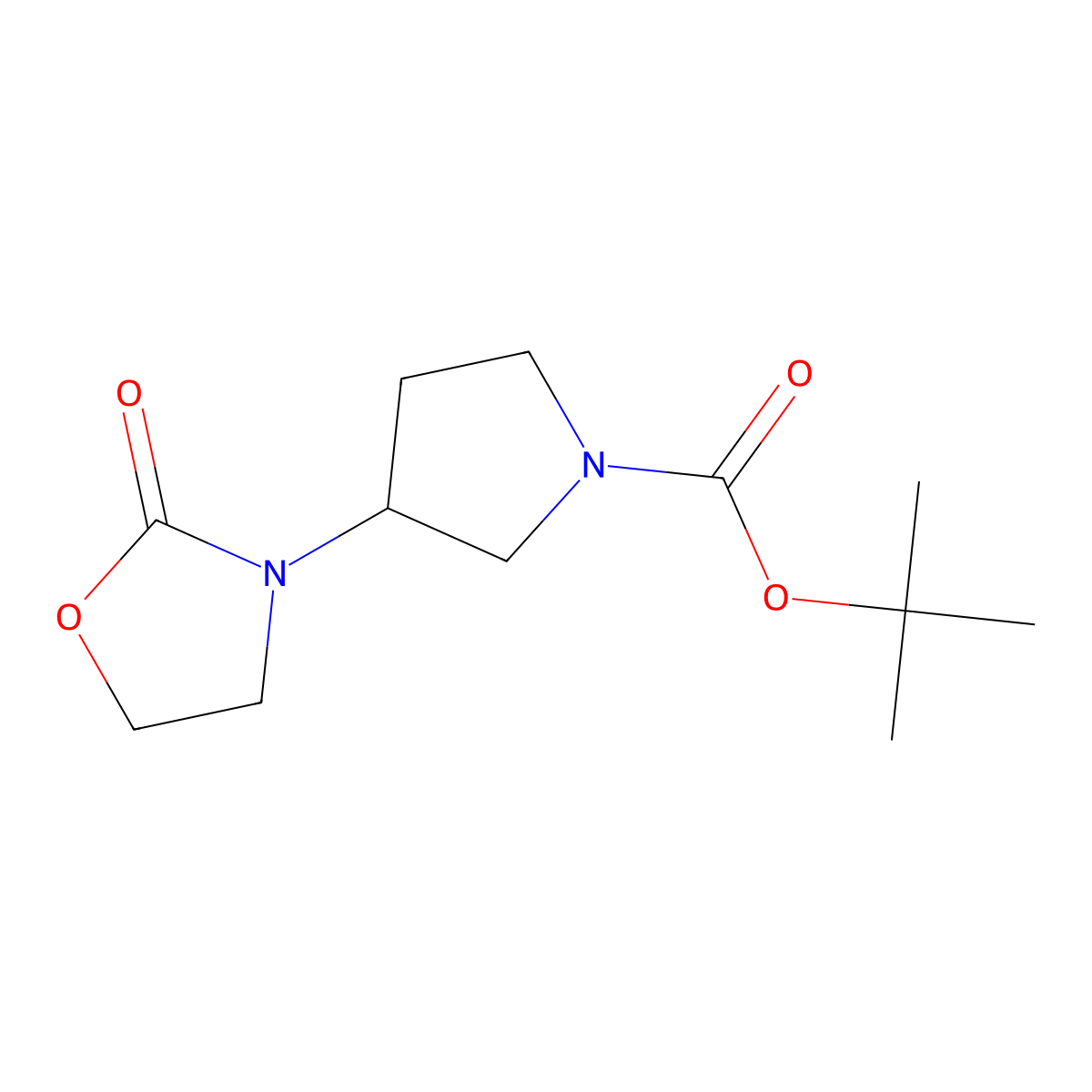 3-(1-Boc-pyrrolidin-3-YL)oxazolidin-2-one molecular structure, CAS 2412577-96-7