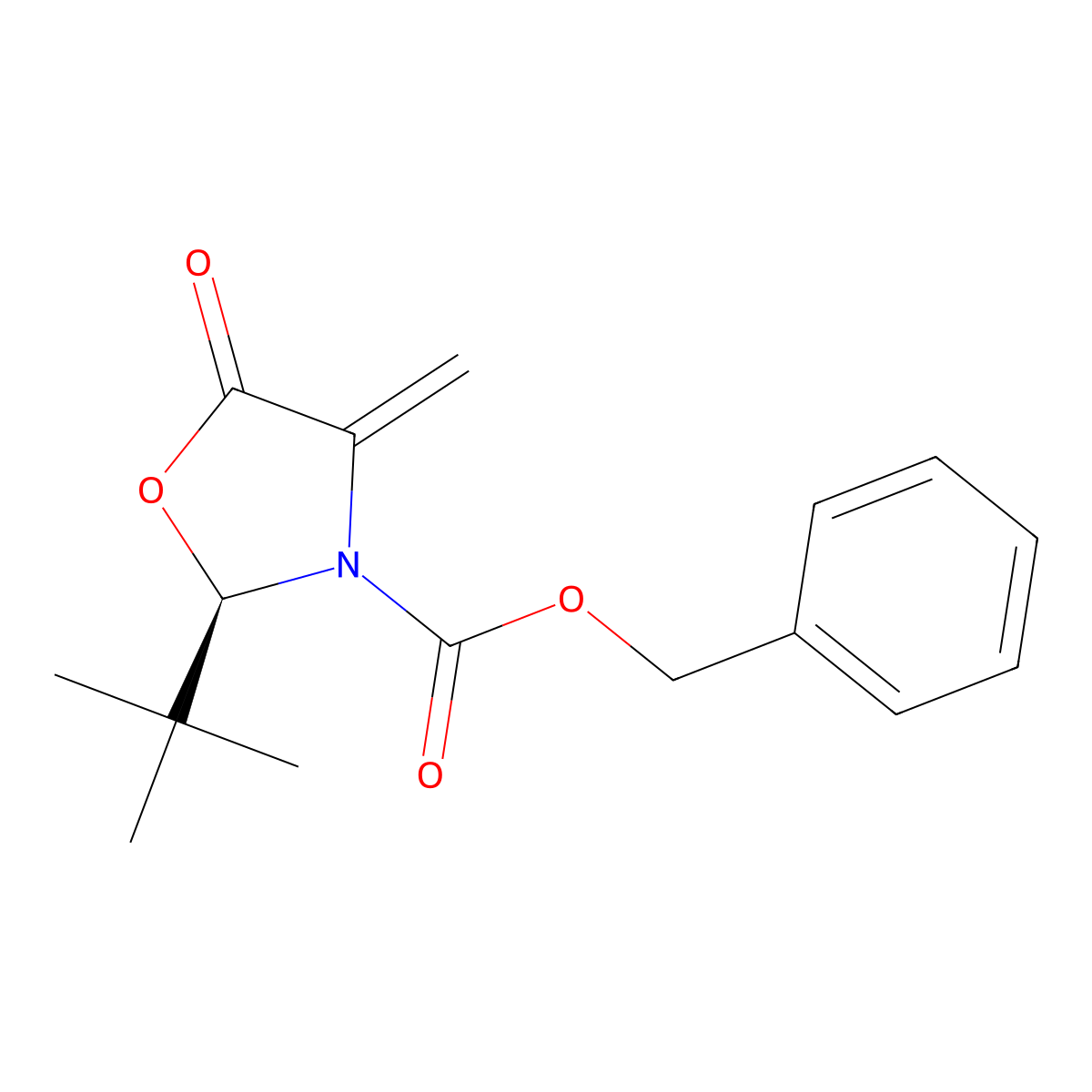 N-Cbz-(R)-2-tert-butyl-4-methylene-oxazolidin-5-one molecular structure, CAS 2412658-45-6