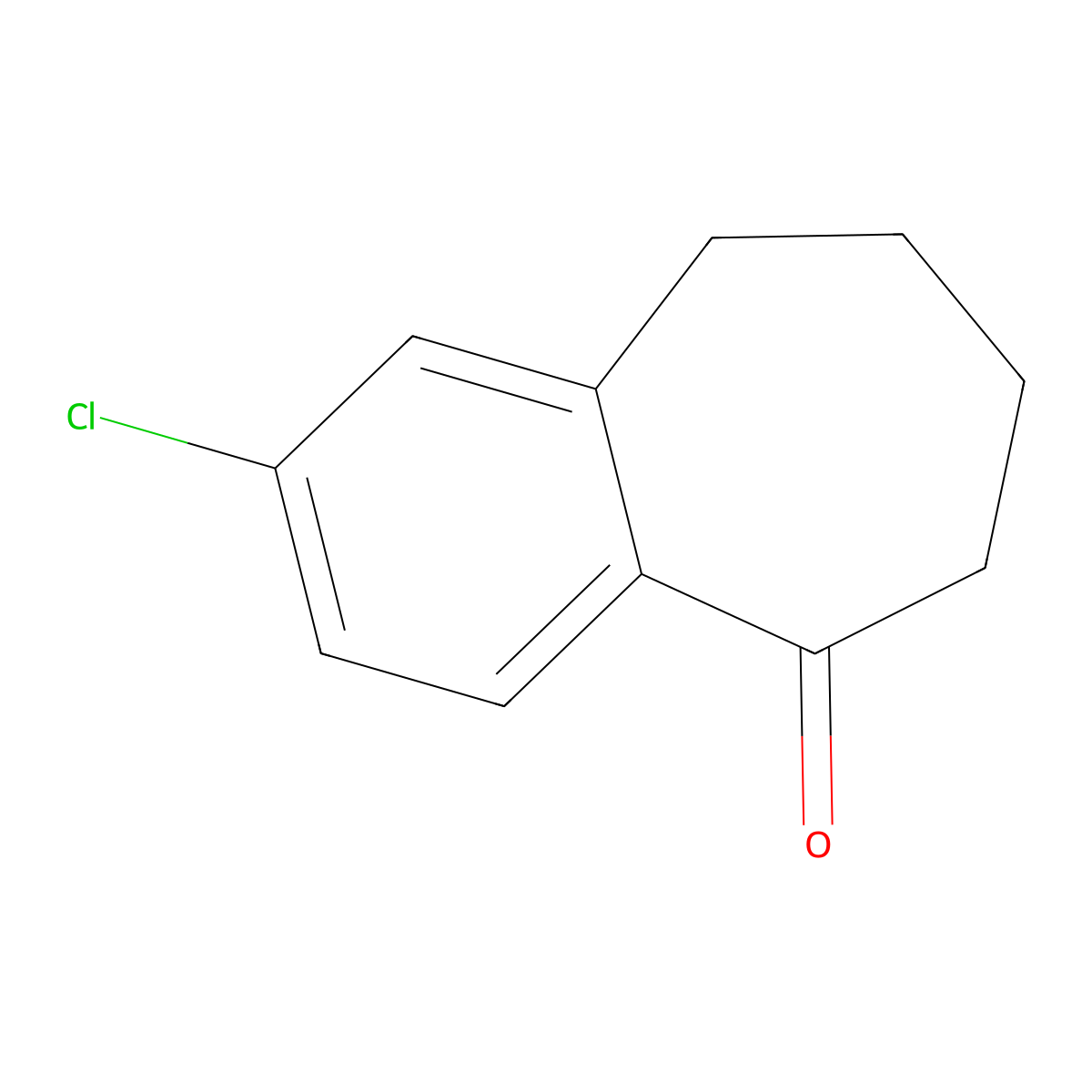 2-Chloro-6.7.8.9-tetrahydrobenzo(7)annulen-5-one molecular structure, CAS 24127-36-4