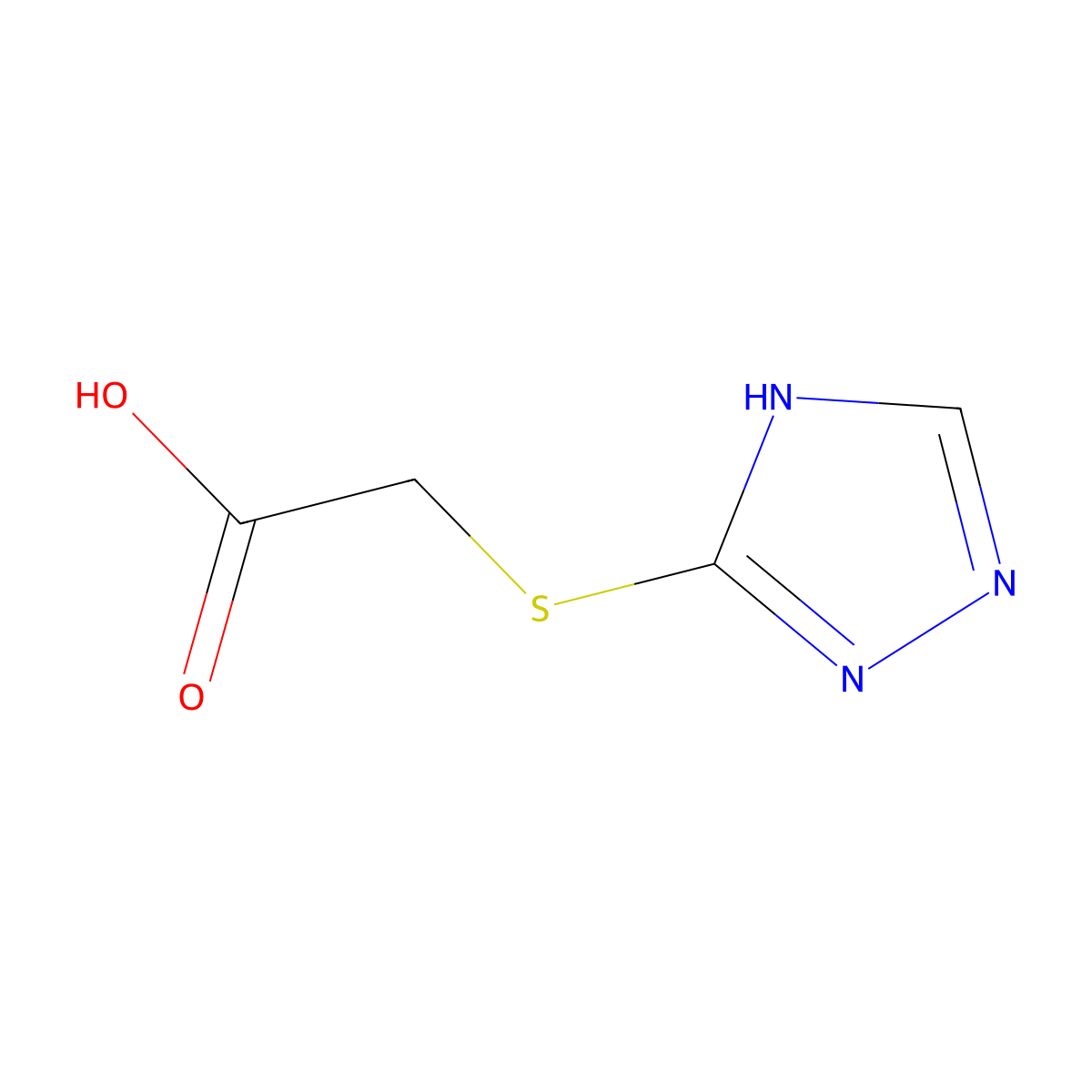2-(1H-1,2,4-triazol-5-ylsulfanyl)acetic acid molecular structure, CAS 24127-58-0