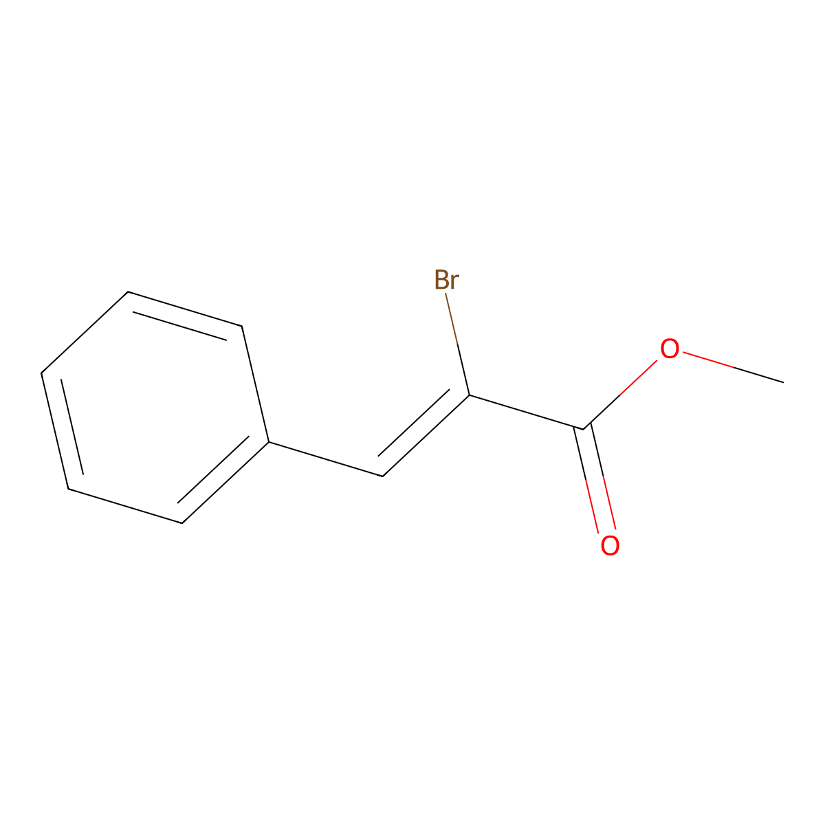 Methyl 2-bromo-3-phenylprop-2-enoate molecular structure, CAS 24127-62-6