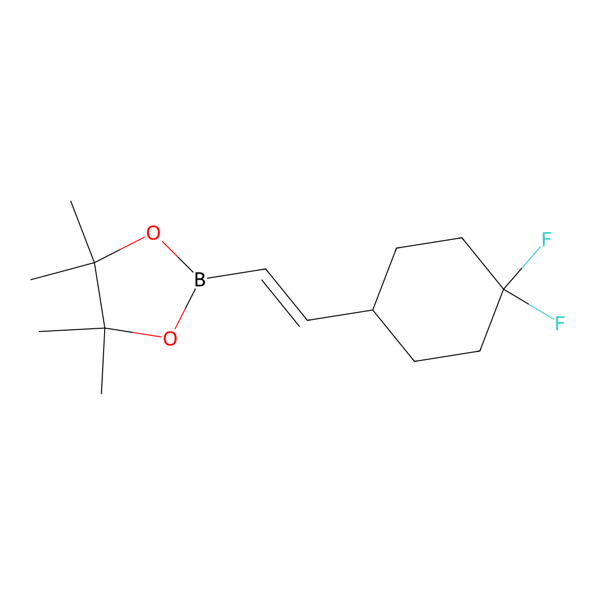 2-[(E)-2-(4,4-difluorocyclohexyl)ethenyl]-4,4,5,5-tetramethyl-1,3,2-dioxaborolane molecular structure, CAS 2412762-77-5