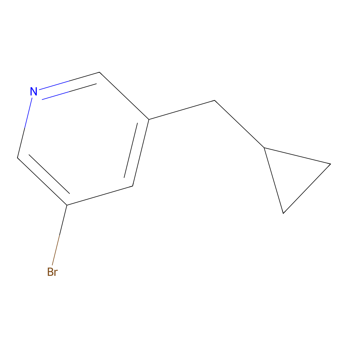 3-Bromo-5-(cyclopropylmethyl)pyridine molecular structure, CAS 2412764-80-6