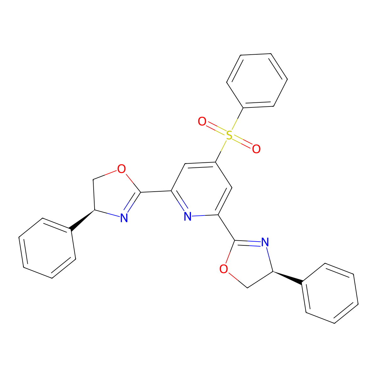Phenyl-(S)-4-phenyl-SUF-PYBOX, 97% molecular structure, CAS 2412796-38-2