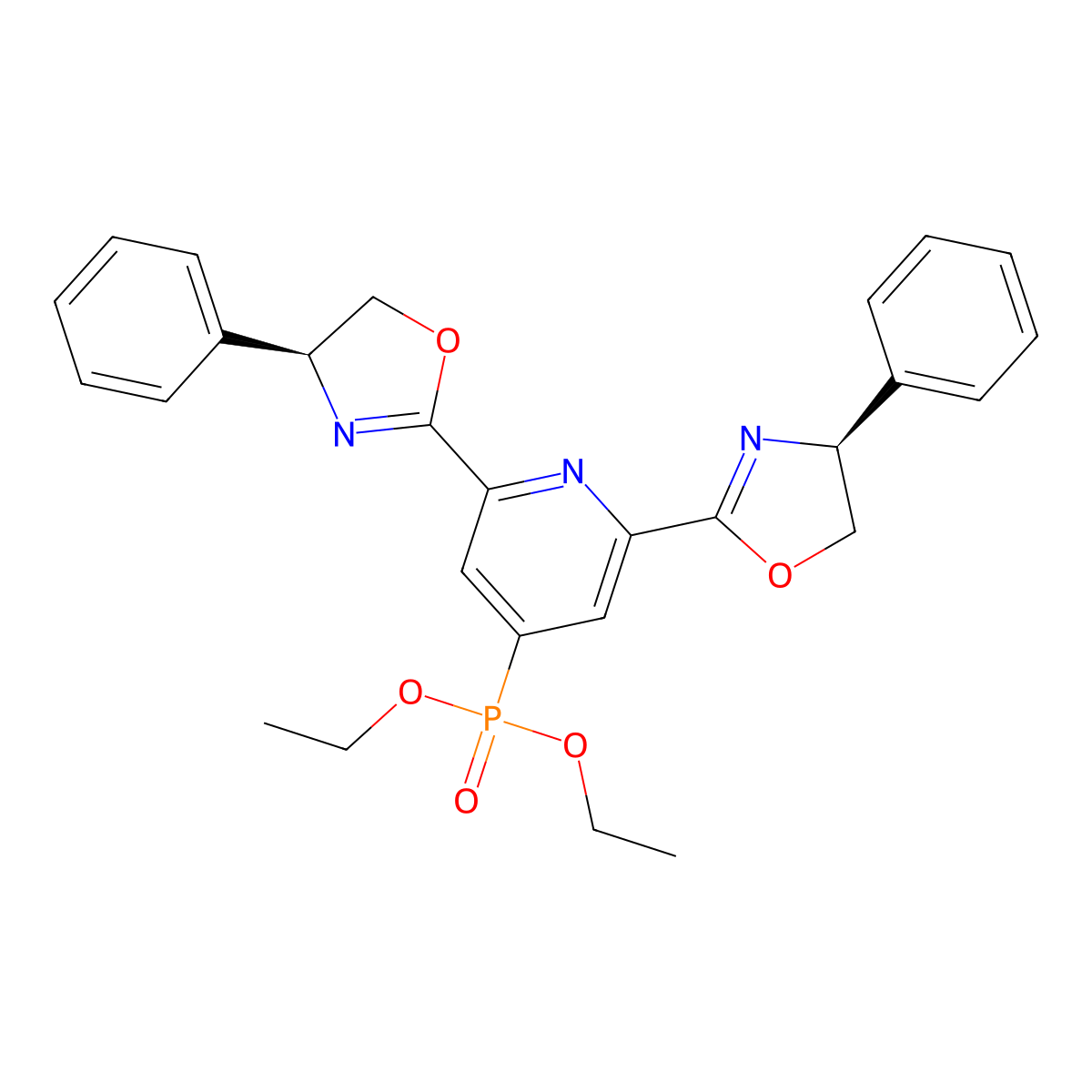 Diethyl-(S)-4-phenyl-PHO-PYBOX PHO-PYBOX, 95% molecular structure, CAS 2412796-46-2