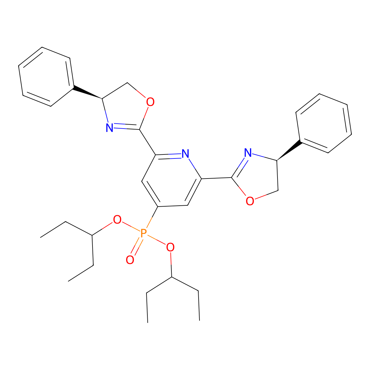 Di(pentan-3-yl)-(S)-4-phenyl-PHO-PYBOX, 95% molecular structure, CAS 2412796-50-8