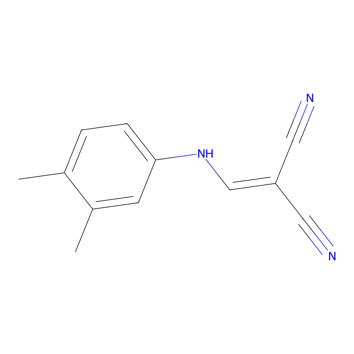 {[(3,4-Dimethylphenyl)amino]methylene}malononitrile molecular structure, CAS 24128-26-5