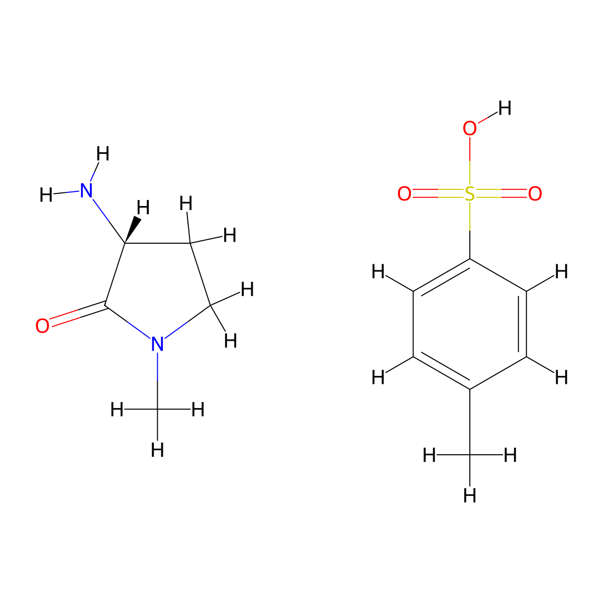 (3R)-3-amino-1-methyl-pyrrolidin-2-one;4-methylbenzenesulfonic acid molecular structure, CAS 2412809-21-1