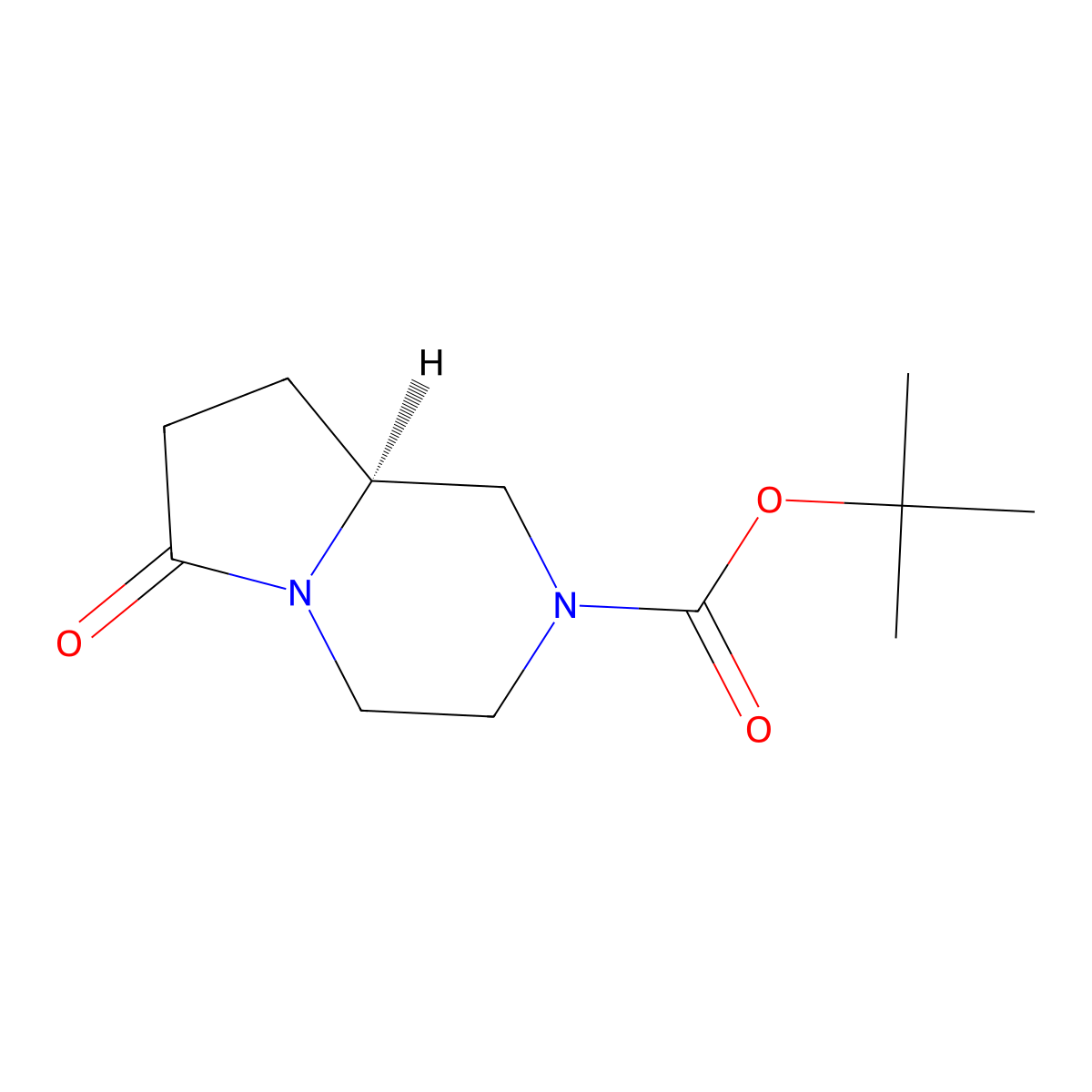 tert-Butyl (S)-6-oxohexahydropyrrolo[1,2-a]pyrazine-2(1H)-carboxylate molecular structure, CAS 2412856-87-0