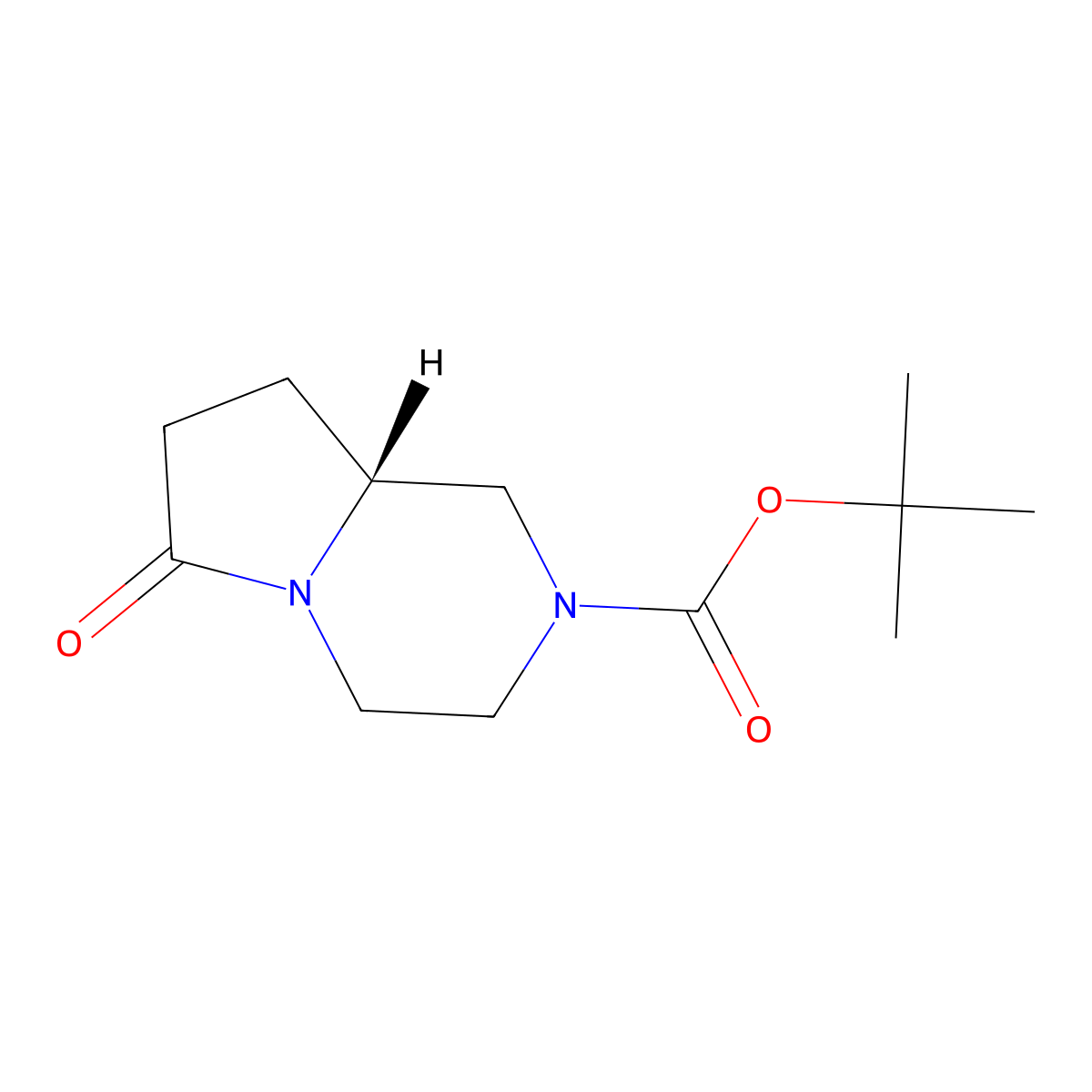 tert-Butyl (R)-6-oxohexahydropyrrolo[1,2-a]pyrazine-2(1H)-carboxylate molecular structure, CAS 2412857-06-6