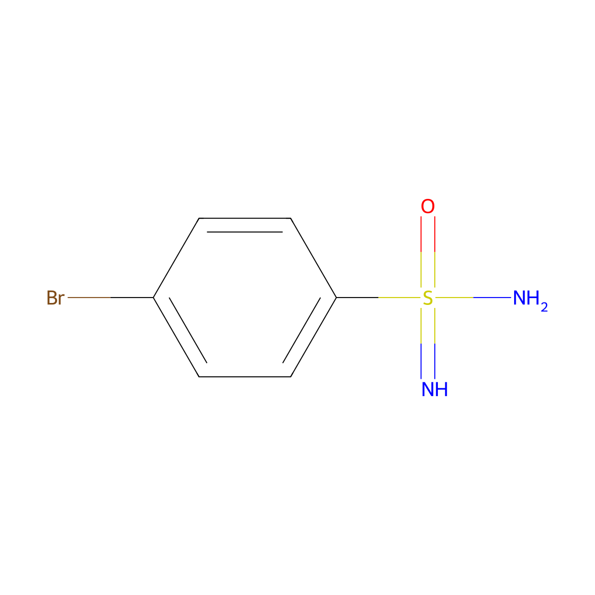 4-Bromobenzene-1-sulfonoimidamide molecular structure, CAS 2412885-88-0