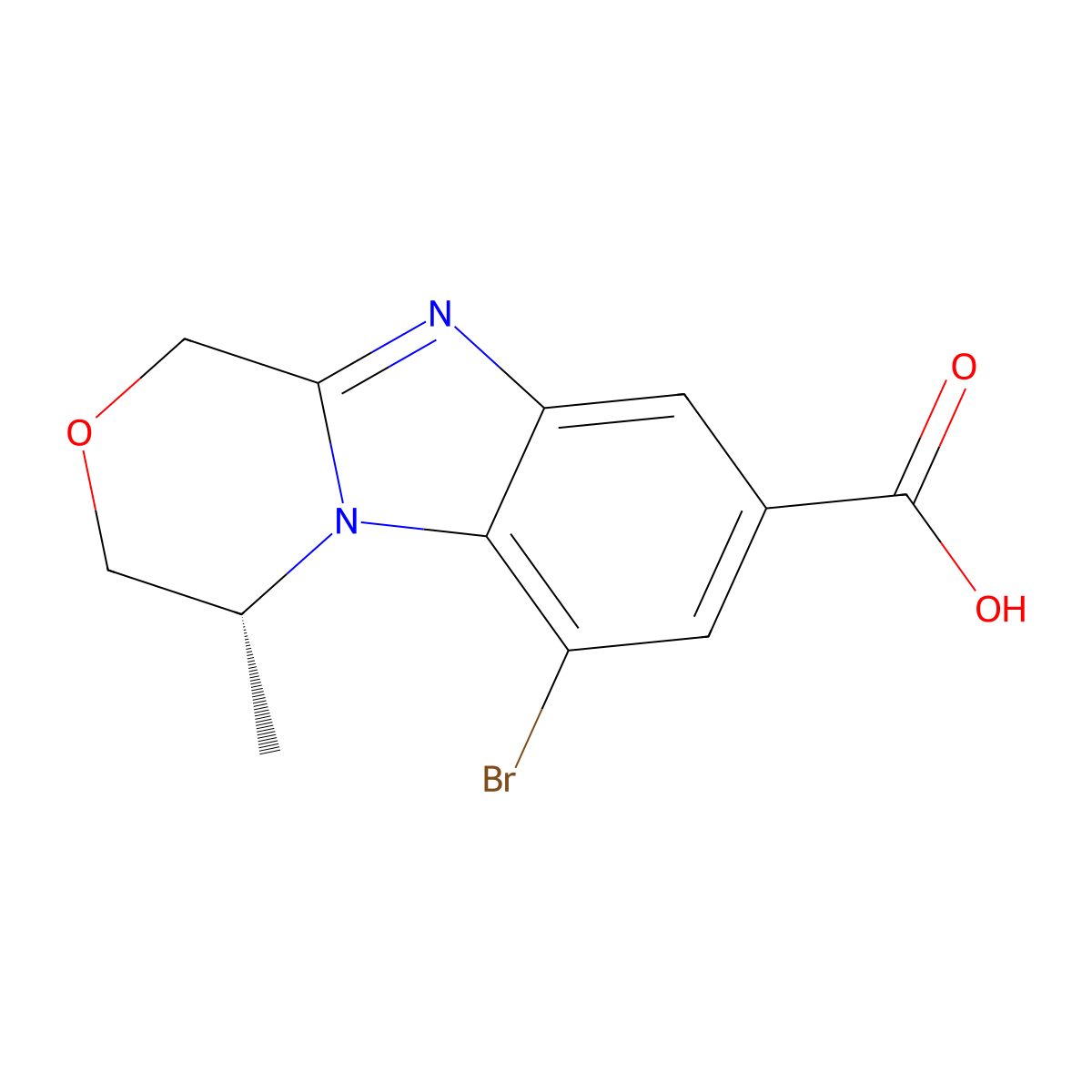 (R)-6-bromo-4-methyl-3,4-dihydro-1H-benzo[4,5]imidazo[2,1-c][1,4]oxazine-8-carboxylic acid molecular structure, CAS 2412972-34-8