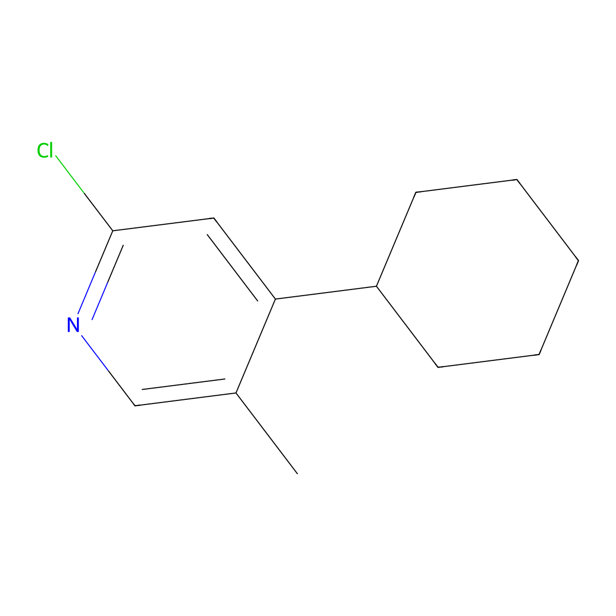 2-Chloro-4-cyclohexyl-5-methylpyridine molecular structure, CAS 2412993-46-3