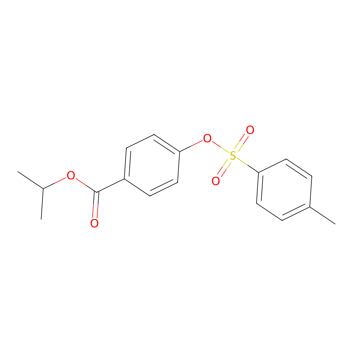 Propan-2-yl 4-[(4-methylbenzenesulfonyl)oxy]benzoate molecular structure, CAS 2412997-16-9