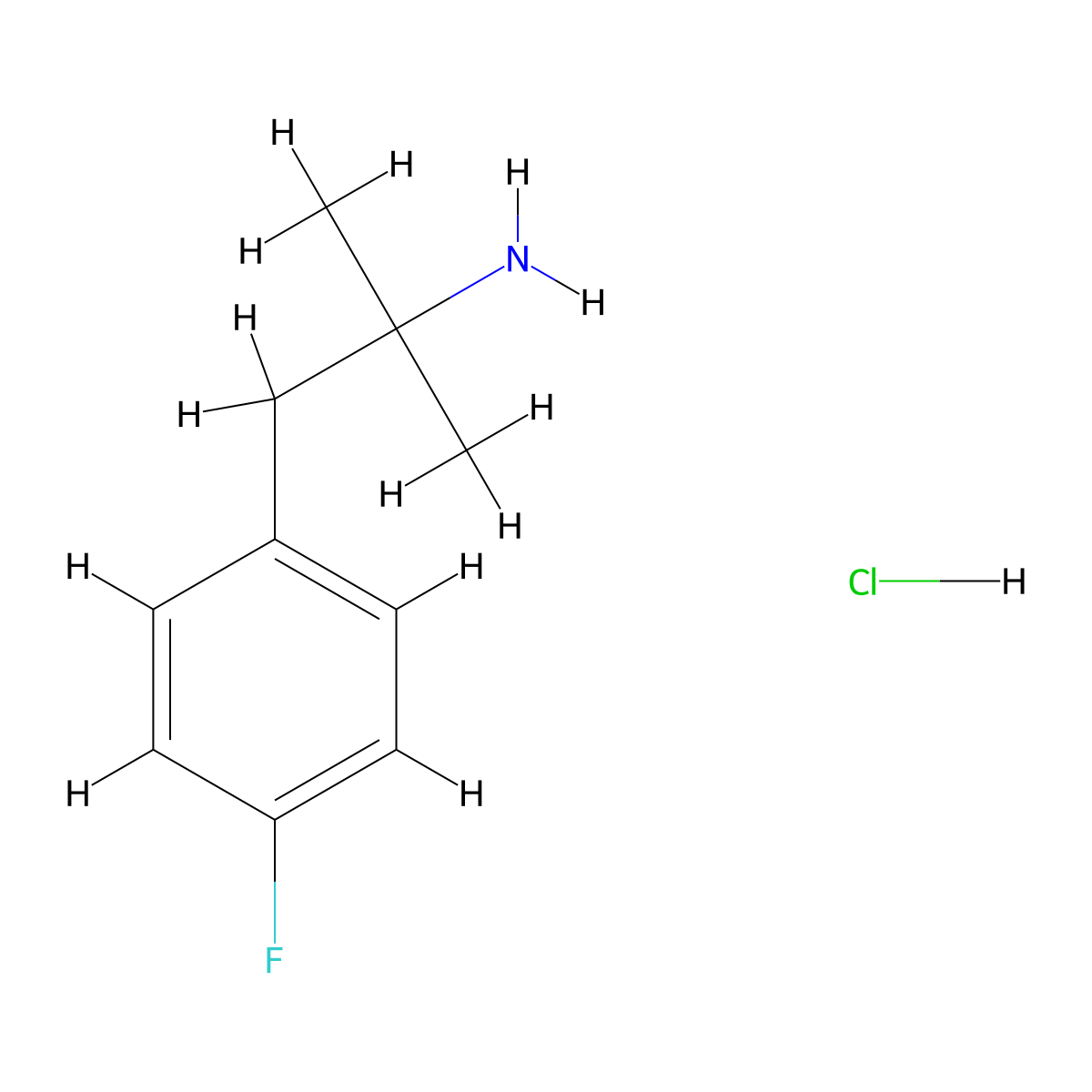 1-(4-Fluorophenyl)-2-methyl-2-aminopropane hydrochloride molecular structure, CAS 2413-54-9