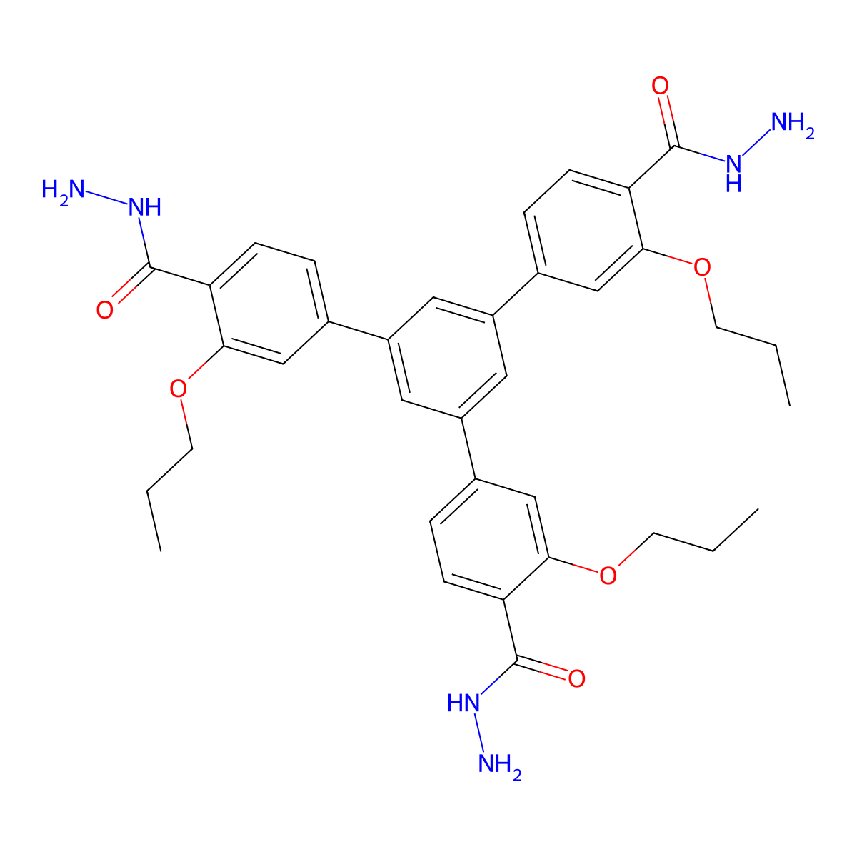 5'-(4-(Hydrazinecarbonyl)-3-propoxyphenyl)-3,3''-dipropoxy-[1,1':3',1''-terphenyl]-4,4''-dicarbohydrazide molecular structure, CAS 2413016-98-3