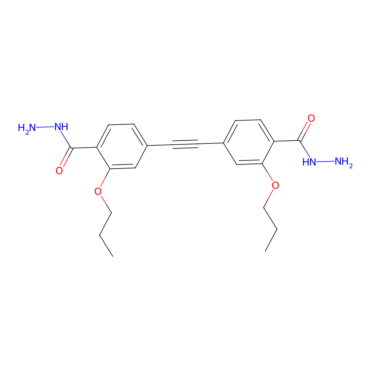 4,4'-(Ethyne-1,2-diyl)bis(2-propoxybenzohydrazide) molecular structure, CAS 2413016-99-4