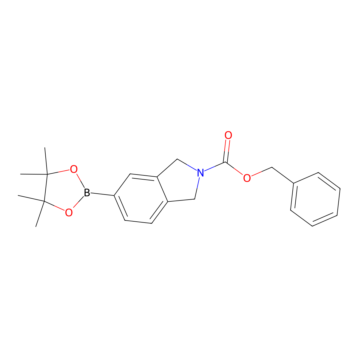 Benzyl 5-(4,4,5,5-tetramethyl-1,3,2-dioxaborolan-2-yl)isoindoline-2-carboxylate molecular structure, CAS 2413029-09-9