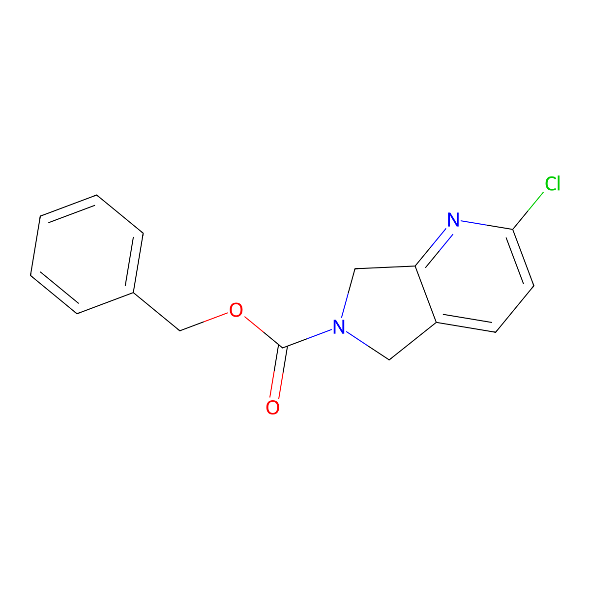 benzyl 2-chloro-5H,6H,7H-pyrrolo[3,4-b]pyridine-6-carboxylate molecular structure, CAS 2413029-23-7
