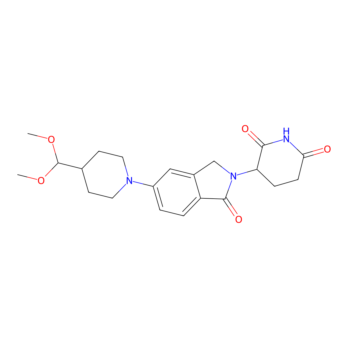 3-(5-(4-(dimethoxymethyl)piperidin-1-yl)-1-oxo-2,3-dihydro-1H-isoindol-2-yl)piperidine-2,6-dione molecular structure, CAS 2413037-87-1