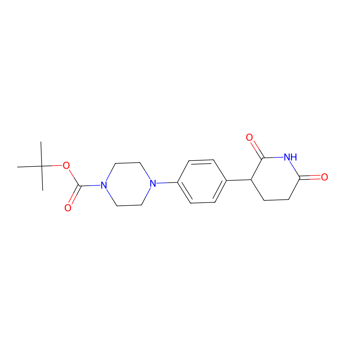 3-[4-(4-Boc-1-piperazinyl)phenyl]piperidine-2,6-dione molecular structure, CAS 2413038-89-6