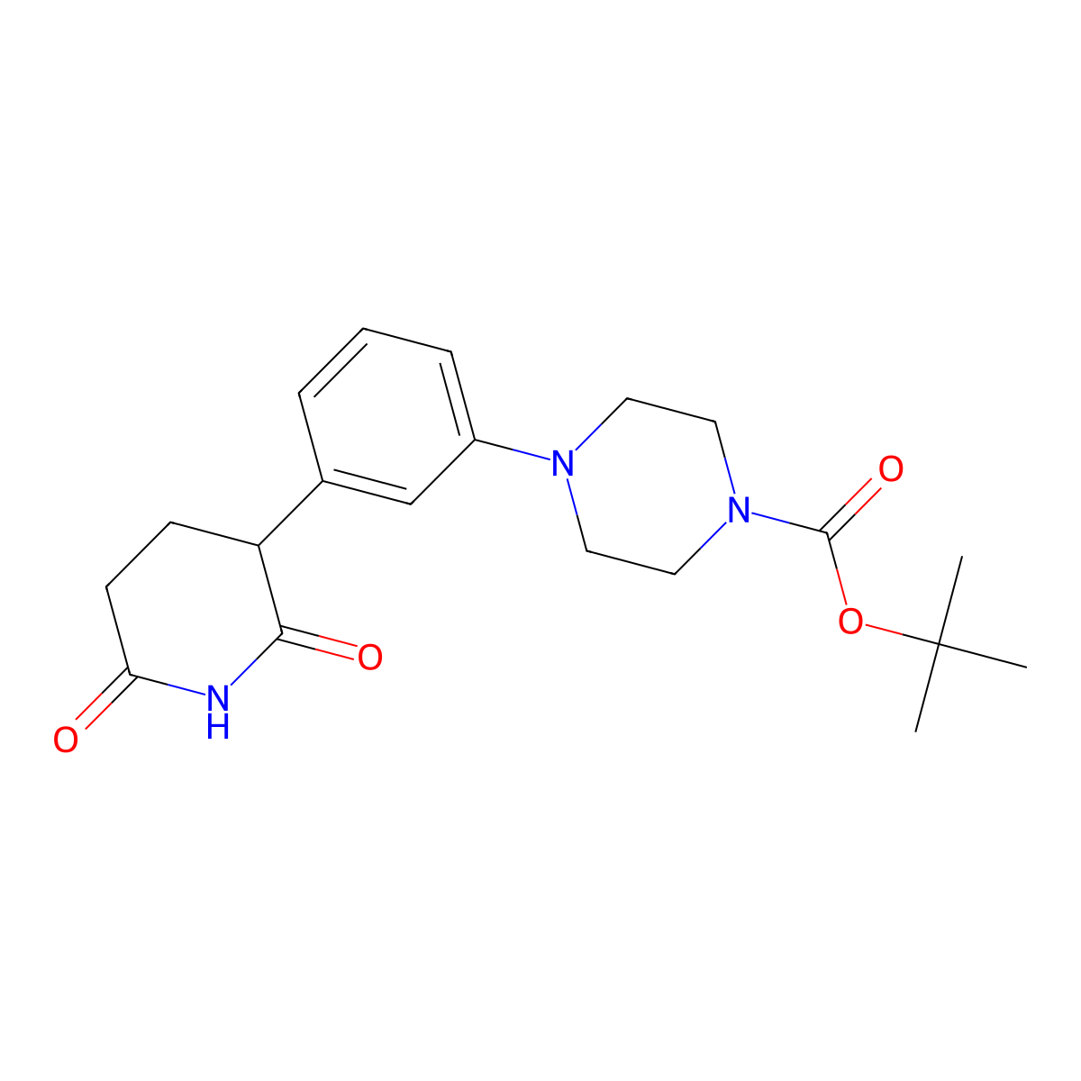 3-[3-(4-Boc-piperazin-1-yl)phenyl]piperidine-2,6-dione molecular structure, CAS 2413039-22-0
