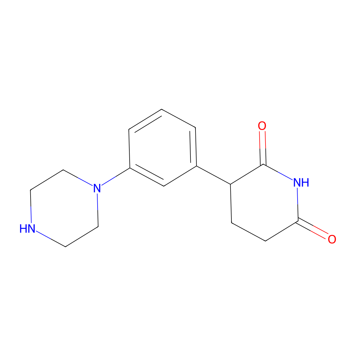 3-(3-(Piperazin-1-yl)phenyl)piperidine-2,6-dione molecular structure, CAS 2413039-23-1